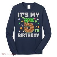 Birthday Boy It'S My 5th Birthday Gamer Pixel Number Long Sleeve Shirt thumb 0