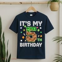 Birthday Boy It'S My 5th Birthday Gamer Pixel Number T-Shirt thumb 2