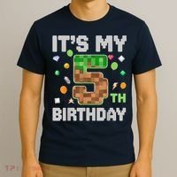 Birthday Boy It'S My 5th Birthday Gamer Pixel Number T-Shirt thumb 3