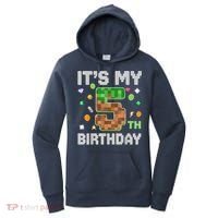 Birthday Boy It'S My 5th Birthday Gamer Pixel Number Women's Hoodie thumb 0