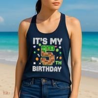 Birthday Boy It'S My 5th Birthday Gamer Pixel Number Women's Tank Top thumb 2