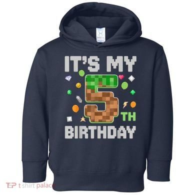 Birthday Boy It'S My 5th Birthday Gamer Pixel Number Toddler Hoodie