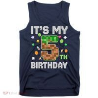 Birthday Boy It'S My 5th Birthday Gamer Pixel Number Tank Top thumb 0