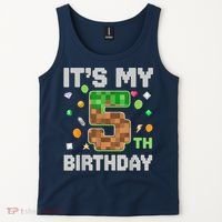 Birthday Boy It'S My 5th Birthday Gamer Pixel Number Tank Top thumb 2