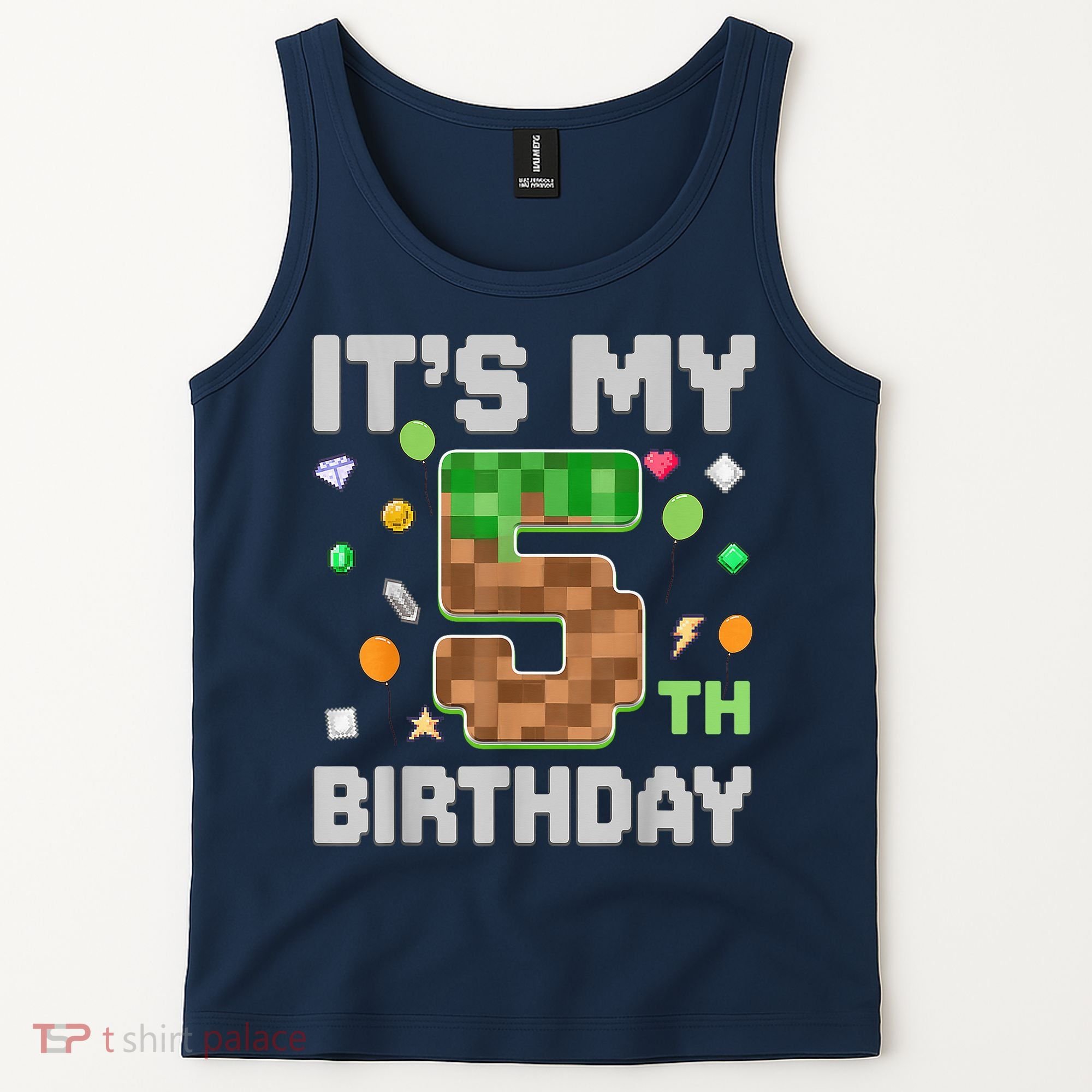 Birthday Boy It'S My 5th Birthday Gamer Pixel Number Tank Top