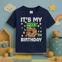 Birthday Boy It'S My 5th Birthday Gamer Pixel Number Toddler T-Shirt thumb 3