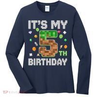 Birthday Boy It'S My 5th Birthday Gamer Pixel Number Women's Long Sleeve Shirt thumb 0