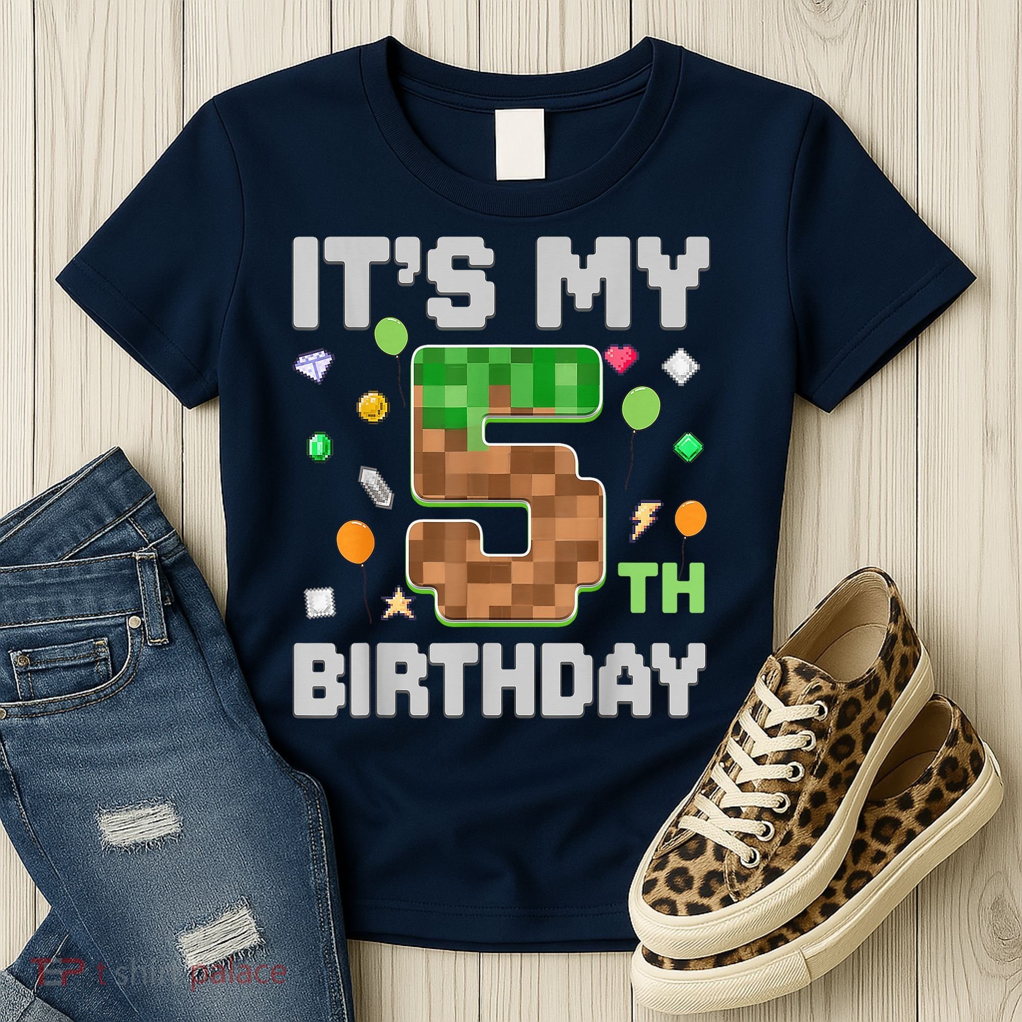 Birthday Boy It'S My 5th Birthday Gamer Pixel Number Women's T-Shirt