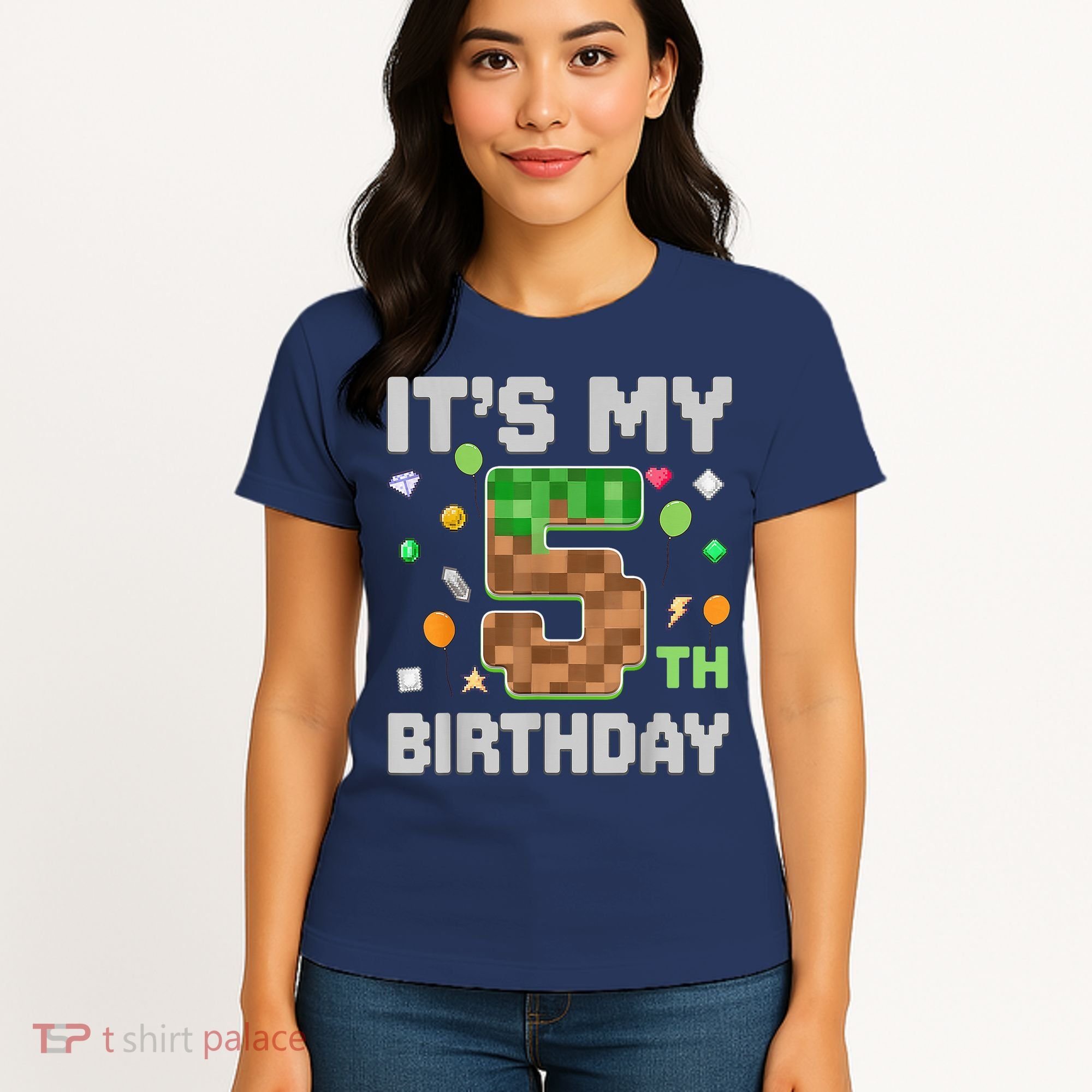 Birthday Boy It'S My 5th Birthday Gamer Pixel Number Women's T-Shirt