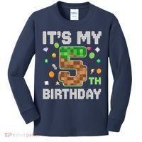 Birthday Boy It'S My 5th Birthday Gamer Pixel Number Kids Long Sleeve Shirt thumb 0