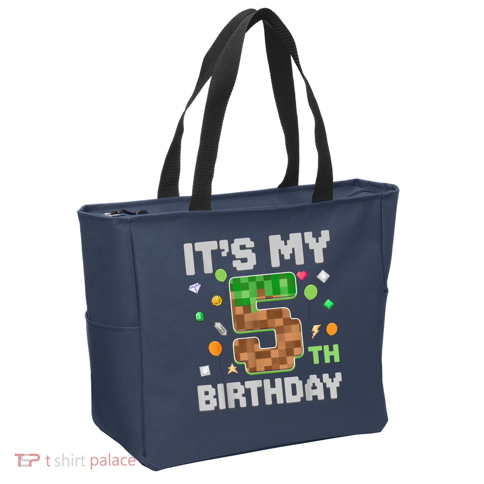 Birthday Boy It'S My 5th Birthday Gamer Pixel Number Tote Bag