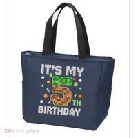 Birthday Boy It'S My 5th Birthday Gamer Pixel Number Tote Bag thumb 3