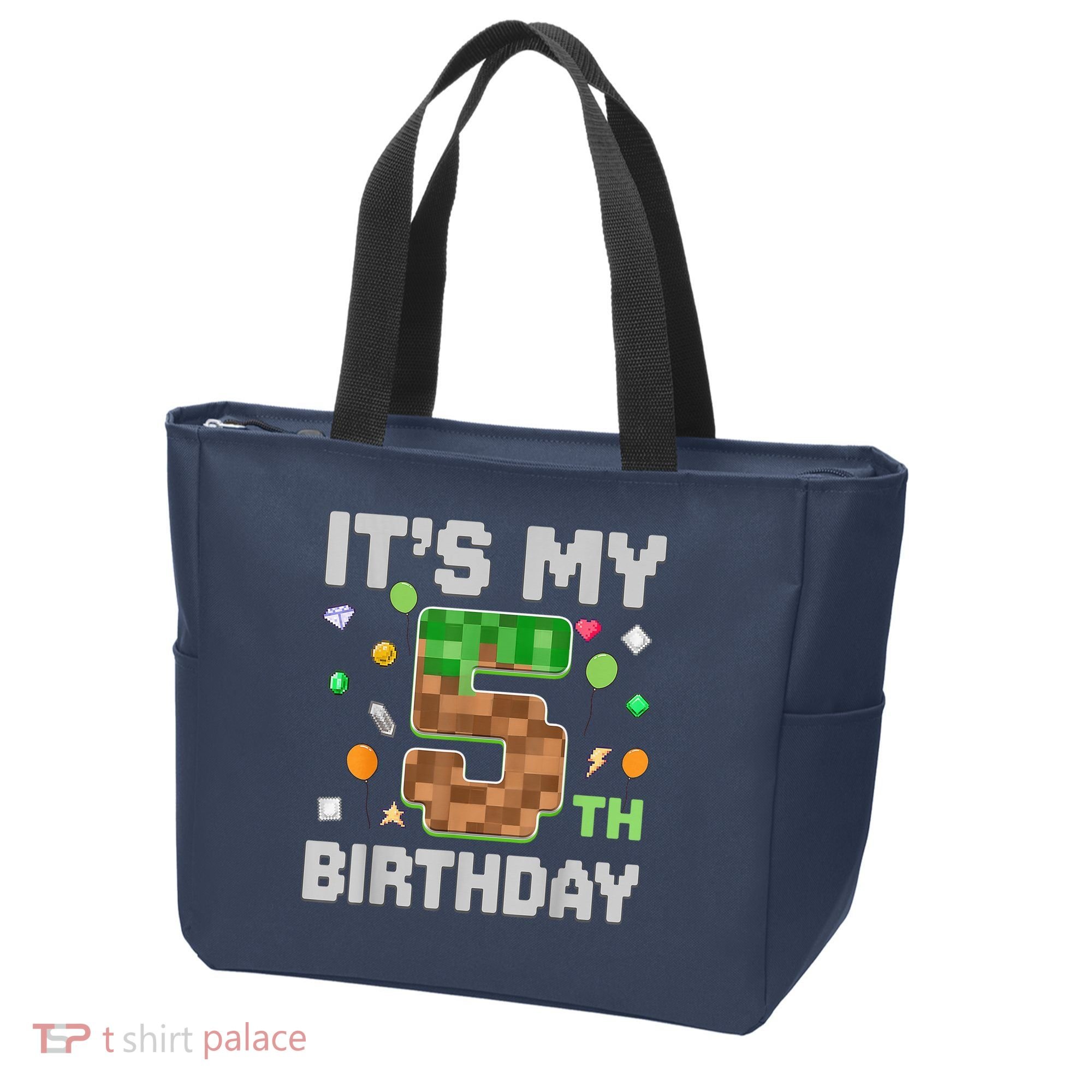 Birthday Boy It'S My 5th Birthday Gamer Pixel Number Tote Bag