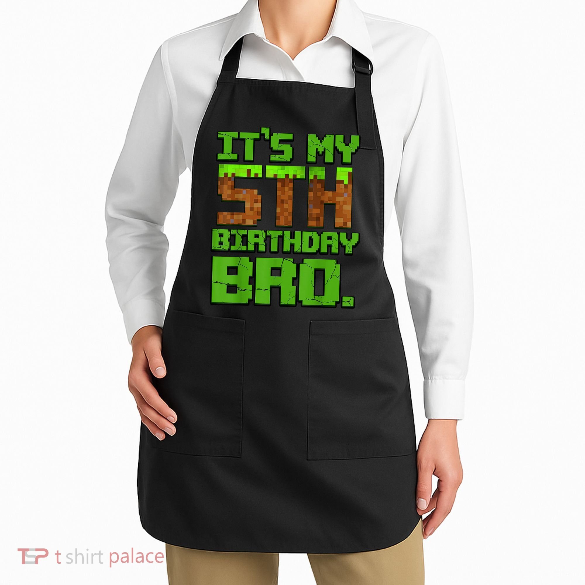 Birthday Boy It'S My 5th Birthday Gamer Pixel Number Apron