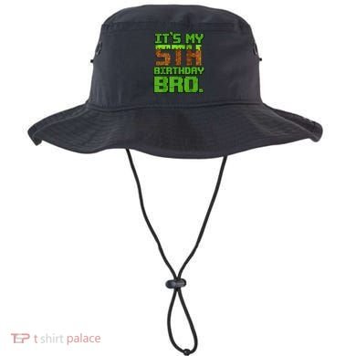 Birthday Boy It'S My 5th Birthday Gamer Pixel Number Bucket Hat