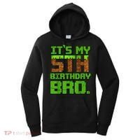Birthday Boy It'S My 5th Birthday Gamer Pixel Number Women's Hoodie thumb 0
