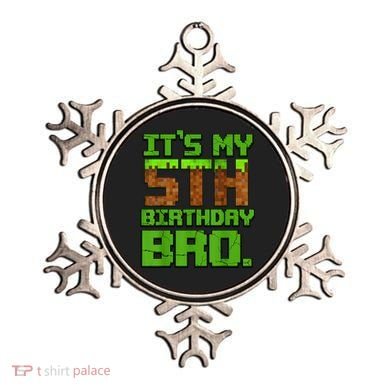 Birthday Boy It'S My 5th Birthday Gamer Pixel Number Ornament