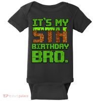 Birthday Boy It'S My 5th Birthday Gamer Pixel Number Baby Bodysuit thumb 0