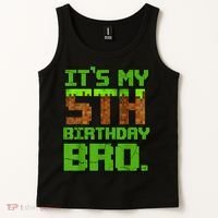 Birthday Boy It'S My 5th Birthday Gamer Pixel Number Tank Top thumb 2