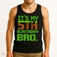 Birthday Boy It'S My 5th Birthday Gamer Pixel Number Tank Top thumb 3