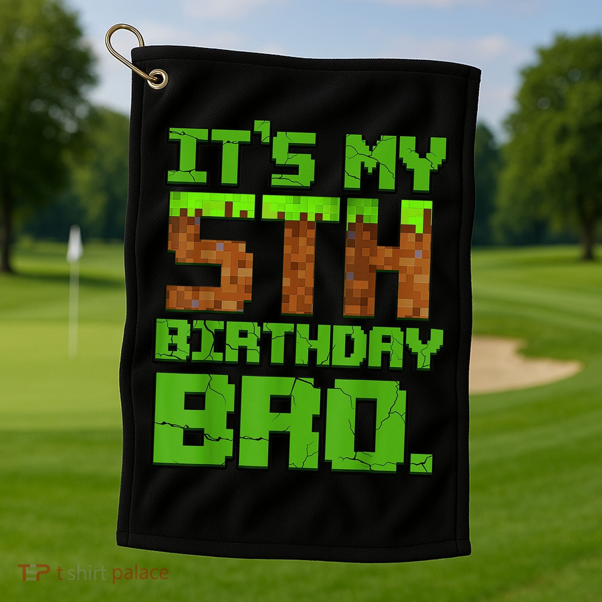 Birthday Boy It'S My 5th Birthday Gamer Pixel Number Golf Towel