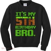Birthday Boy It'S My 5th Birthday Gamer Pixel Number Kids Sweatshirt thumb 0