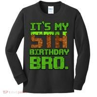 Birthday Boy It'S My 5th Birthday Gamer Pixel Number Kids Long Sleeve Shirt thumb 0