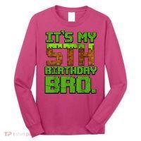 Birthday Boy It'S My 5th Birthday Gamer Pixel Number Long Sleeve Shirt thumb 0