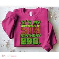 Birthday Boy It'S My 5th Birthday Gamer Pixel Number Sweatshirt thumb 2