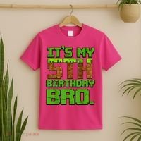 Birthday Boy It'S My 5th Birthday Gamer Pixel Number T-Shirt thumb 2