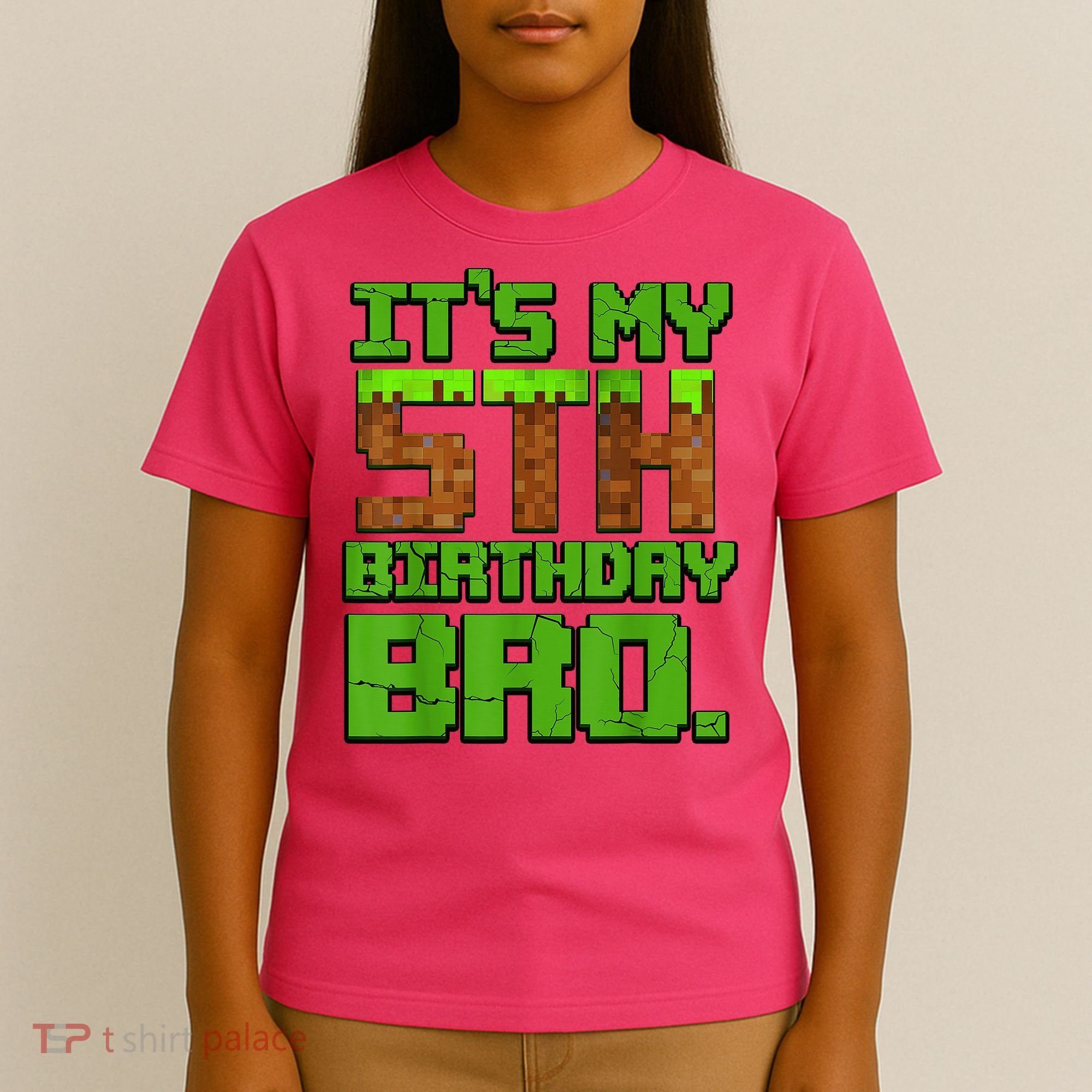 Birthday Boy It'S My 5th Birthday Gamer Pixel Number T-Shirt