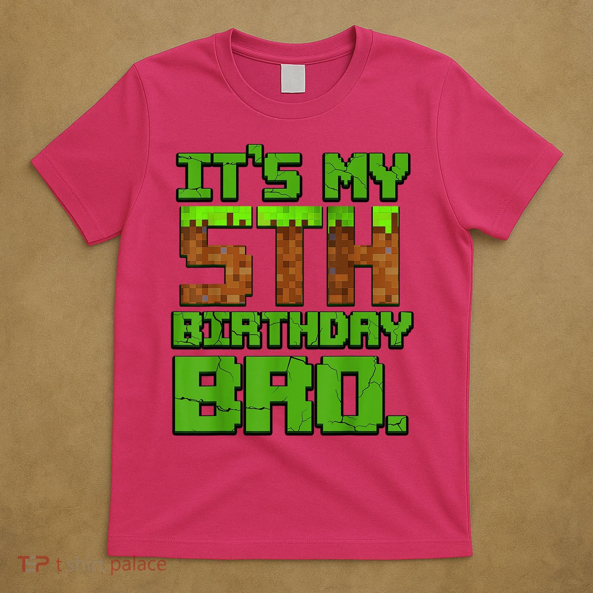 Birthday Boy It'S My 5th Birthday Gamer Pixel Number T-Shirt