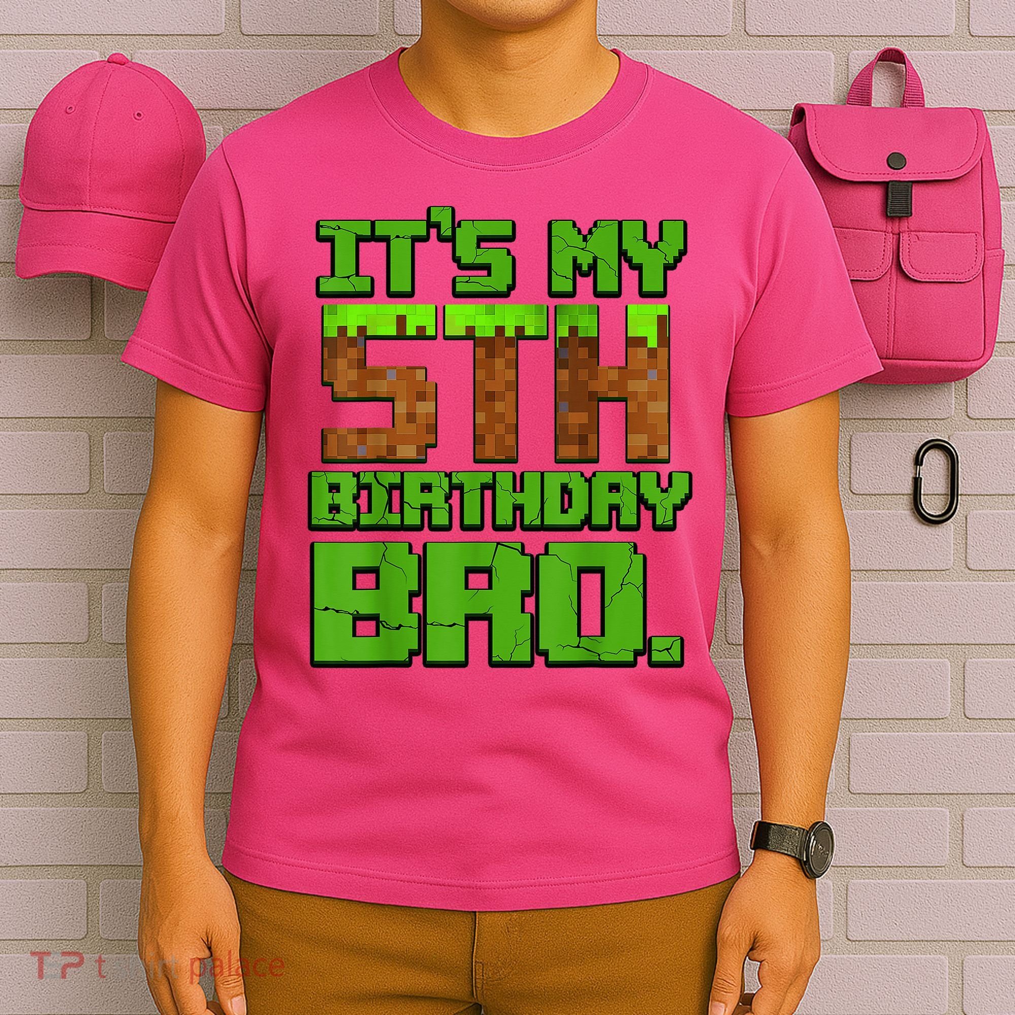 Birthday Boy It'S My 5th Birthday Gamer Pixel Number T-Shirt