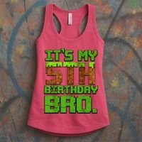 Birthday Boy It'S My 5th Birthday Gamer Pixel Number Women's Tank Top thumb 3