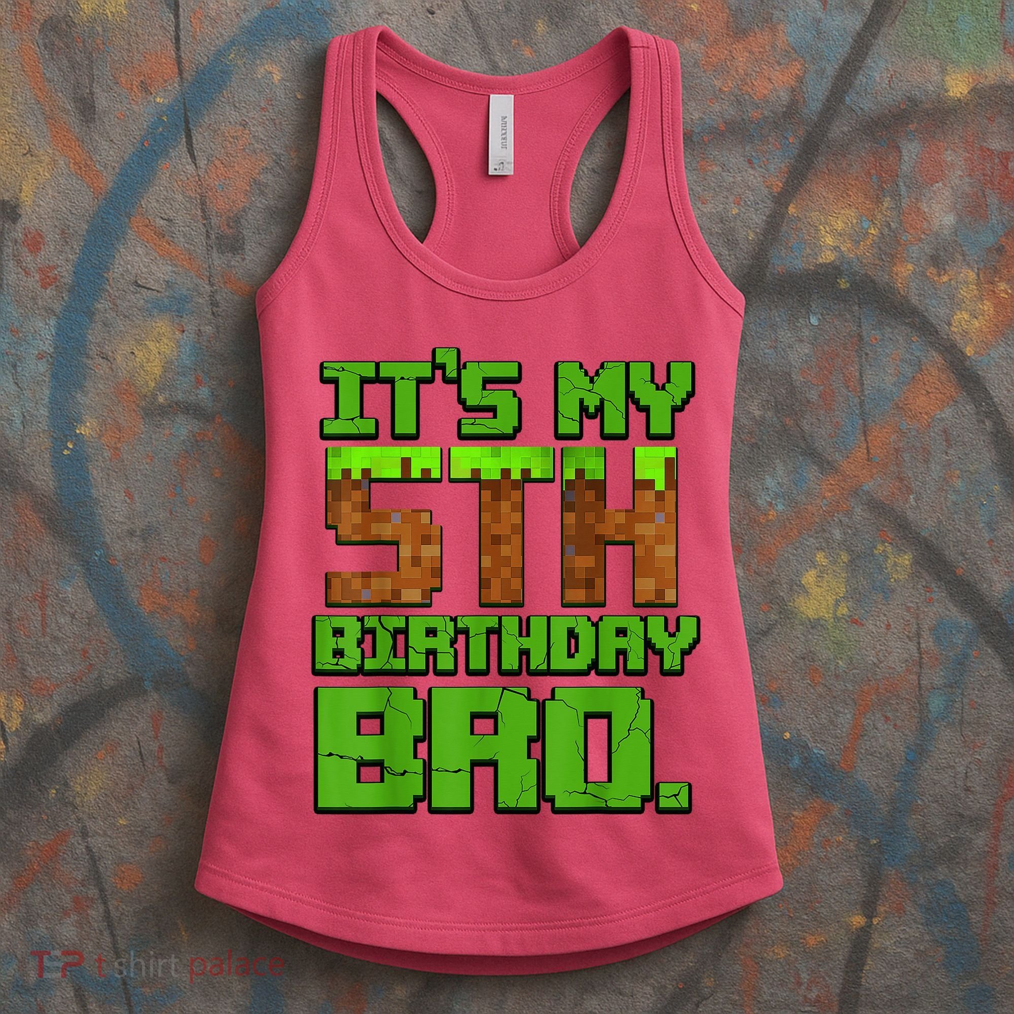 Birthday Boy It'S My 5th Birthday Gamer Pixel Number Women's Tank Top