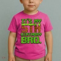 Birthday Boy It'S My 5th Birthday Gamer Pixel Number Toddler T-Shirt thumb 2