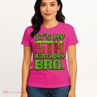 Birthday Boy It'S My 5th Birthday Gamer Pixel Number Women's T-Shirt thumb 4