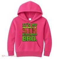 Birthday Boy It'S My 5th Birthday Gamer Pixel Number Kids Hoodie thumb 0