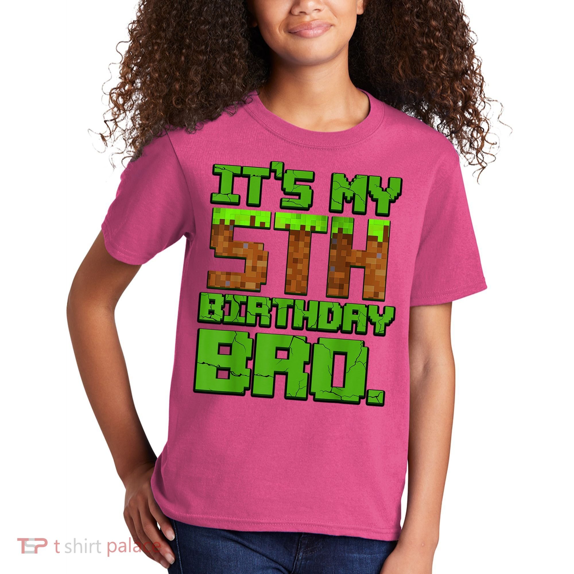 Birthday Boy It'S My 5th Birthday Gamer Pixel Number Kids T-Shirt