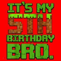 Birthday Boy It'S My 5th Birthday Gamer Pixel Number Santa Hat thumb 1