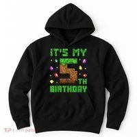 Birthday Boy It'S My 5th Birthday Gamer Pixel Number Hoodie thumb 0