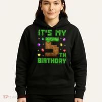 Birthday Boy It'S My 5th Birthday Gamer Pixel Number Hoodie thumb 5