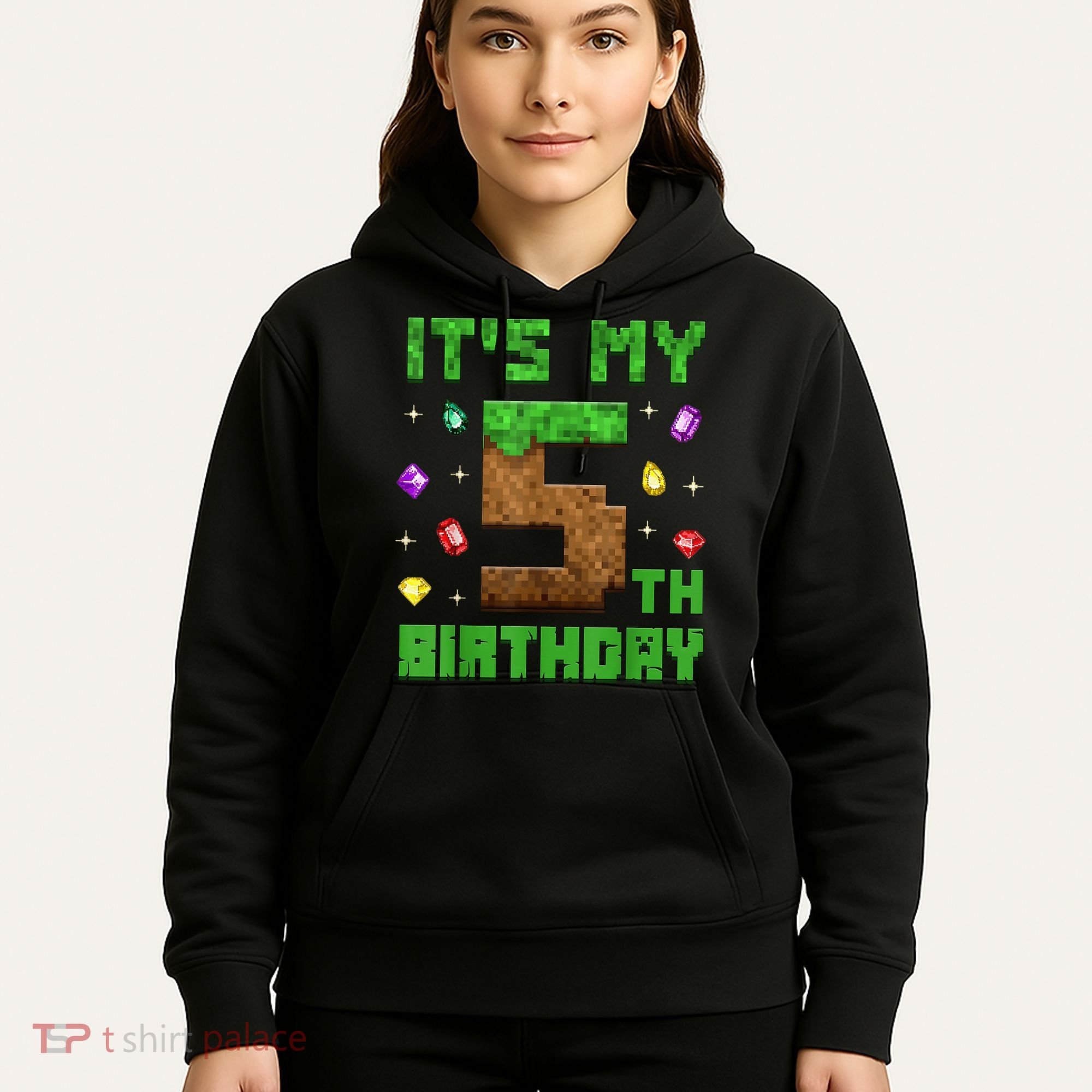 Birthday Boy It'S My 5th Birthday Gamer Pixel Number Hoodie