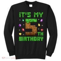 Birthday Boy It'S My 5th Birthday Gamer Pixel Number Sweatshirt thumb 0