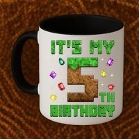 Birthday Boy It'S My 5th Birthday Gamer Pixel Number Coffee Mug thumb 2