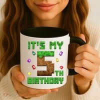 Birthday Boy It'S My 5th Birthday Gamer Pixel Number Coffee Mug thumb 3