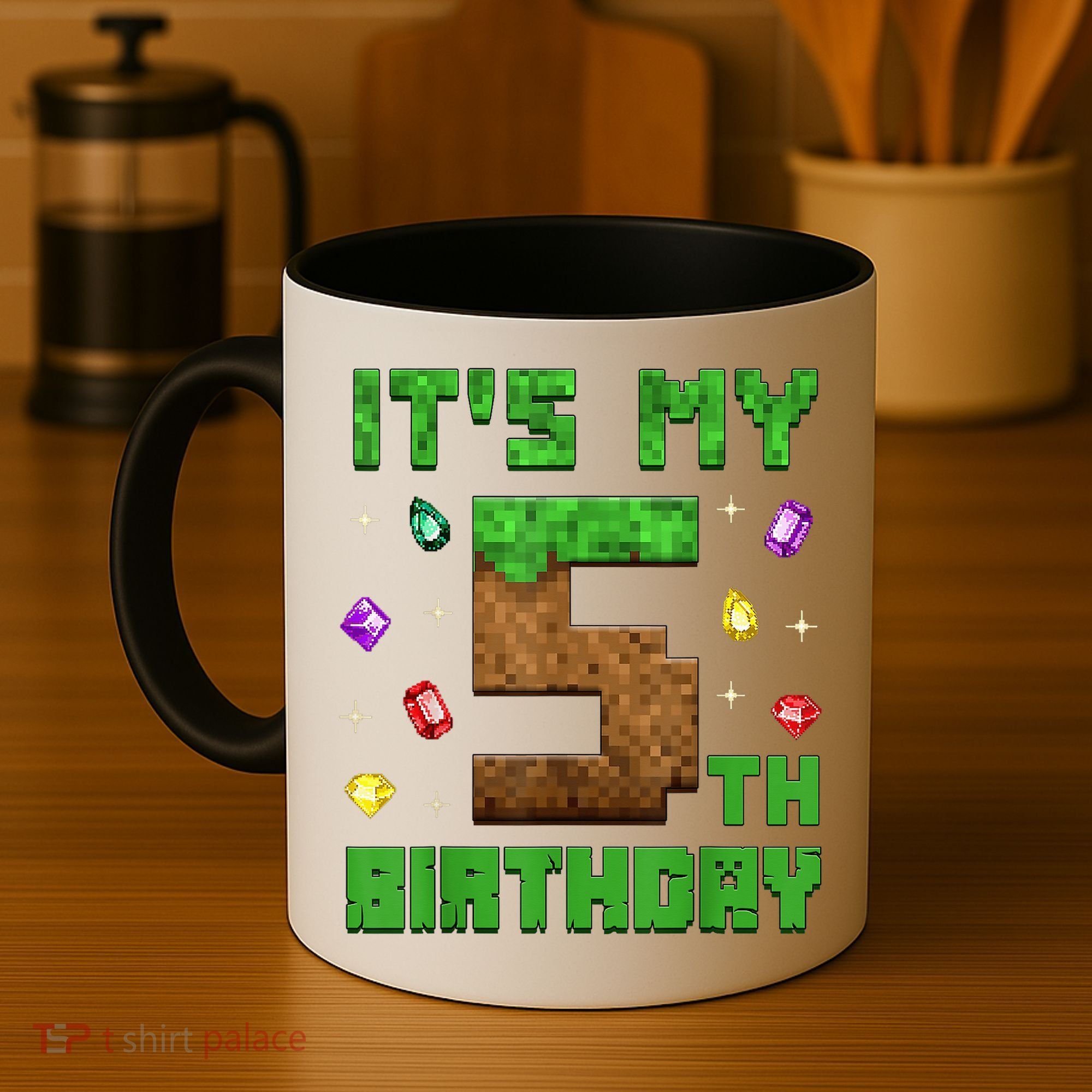 Birthday Boy It'S My 5th Birthday Gamer Pixel Number Coffee Mug