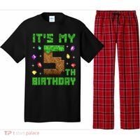 Birthday Boy It'S My 5th Birthday Gamer Pixel Number Pajama Set thumb 0