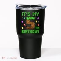 Birthday Boy It'S My 5th Birthday Gamer Pixel Number Tumbler thumb 0