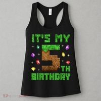 Birthday Boy It'S My 5th Birthday Gamer Pixel Number Women's Tank Top thumb 3